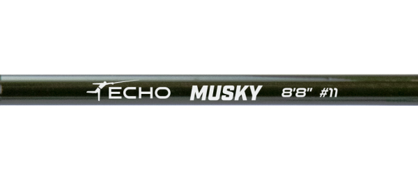 Angler wielding Echo Musky Fly Rod, showcasing its strength and precision for musky fly fishing adventures.
